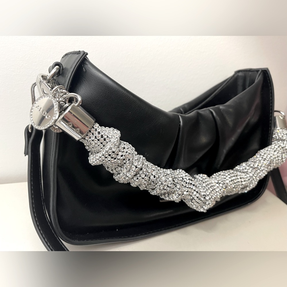 ALDO - sparkly rhinestone strap shoulder bag with extra strap